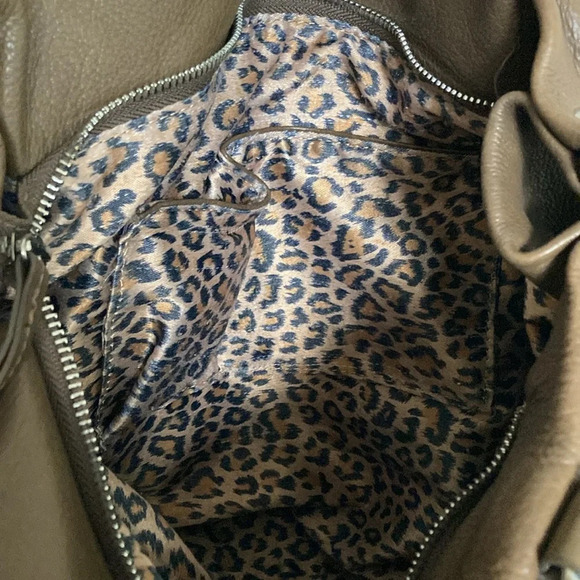 Mila Paoli Brown Leather Handbag Silver Hardware - Picture 7 of 15